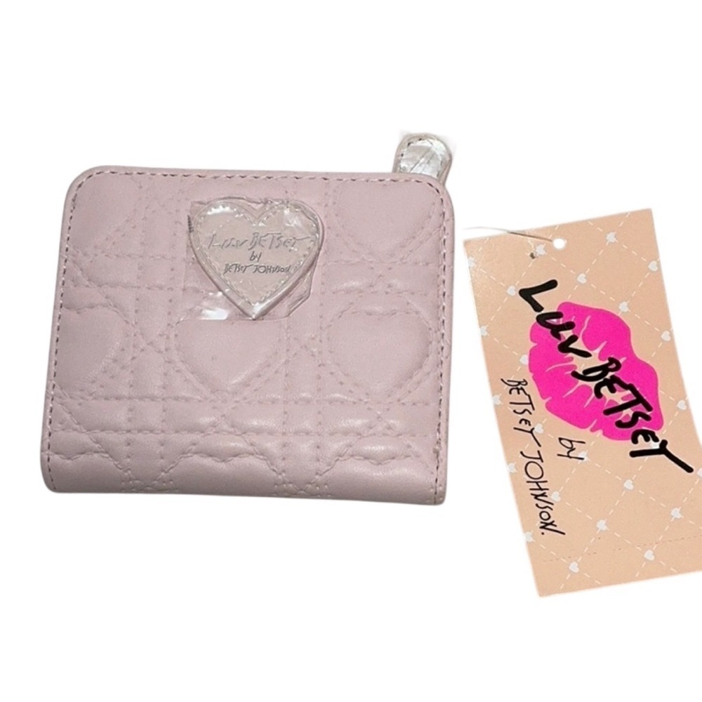 Betsey Johnson Light Pink Heart Quilted Wallet
